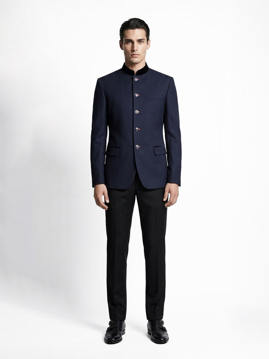 Black Bandhgala Jacket Set