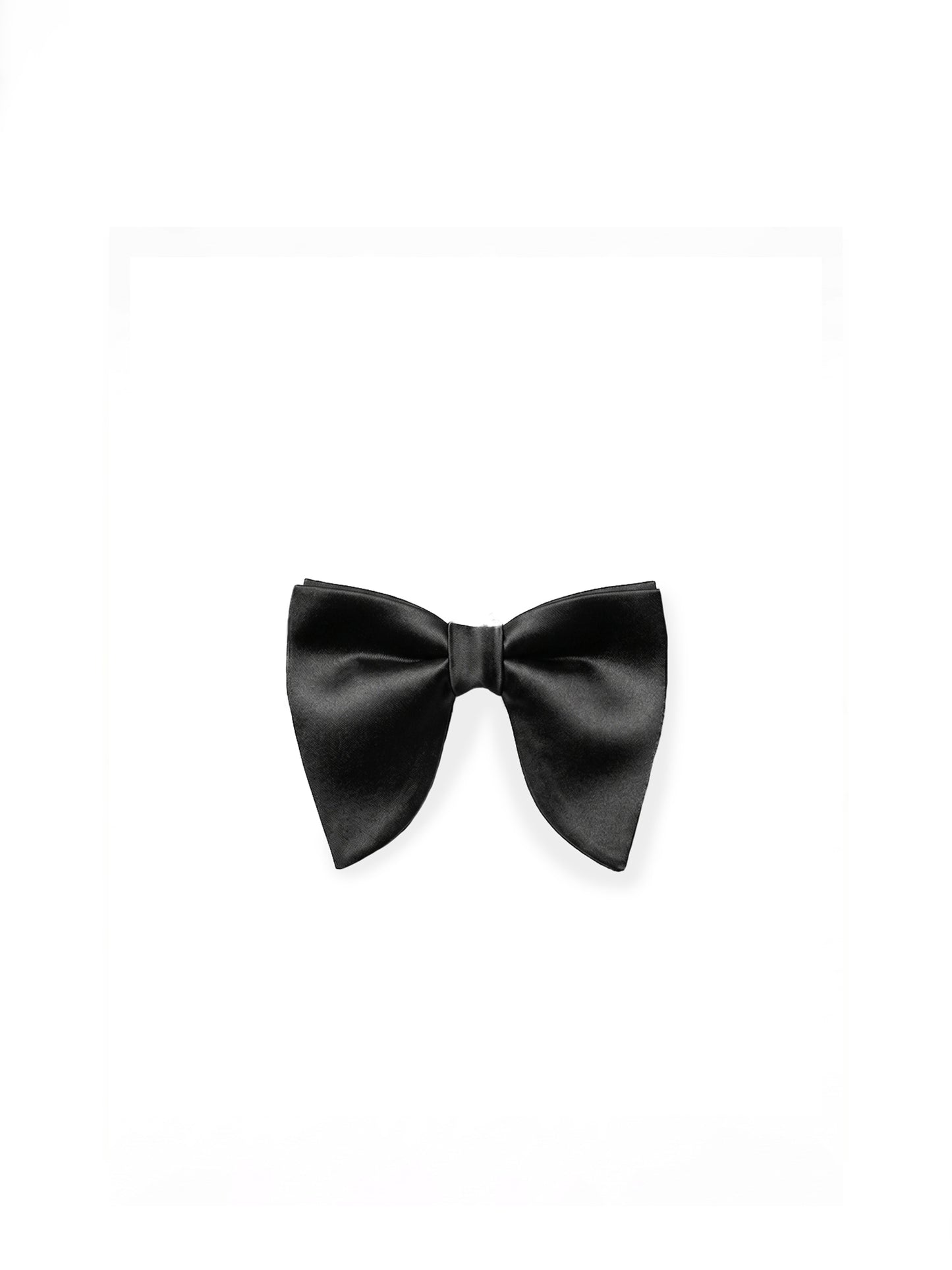 Noir Satin Statement Bow Tie