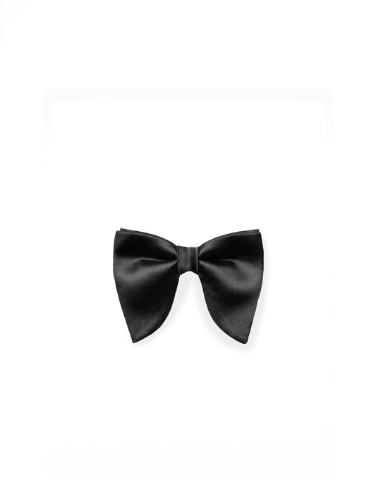 Noir Satin Statement Bow Tie
