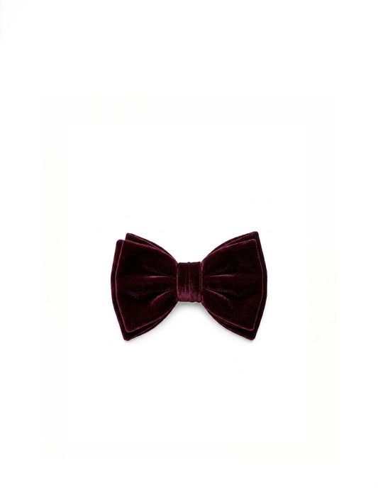 Burgundy Royale Velvet Bow Tie