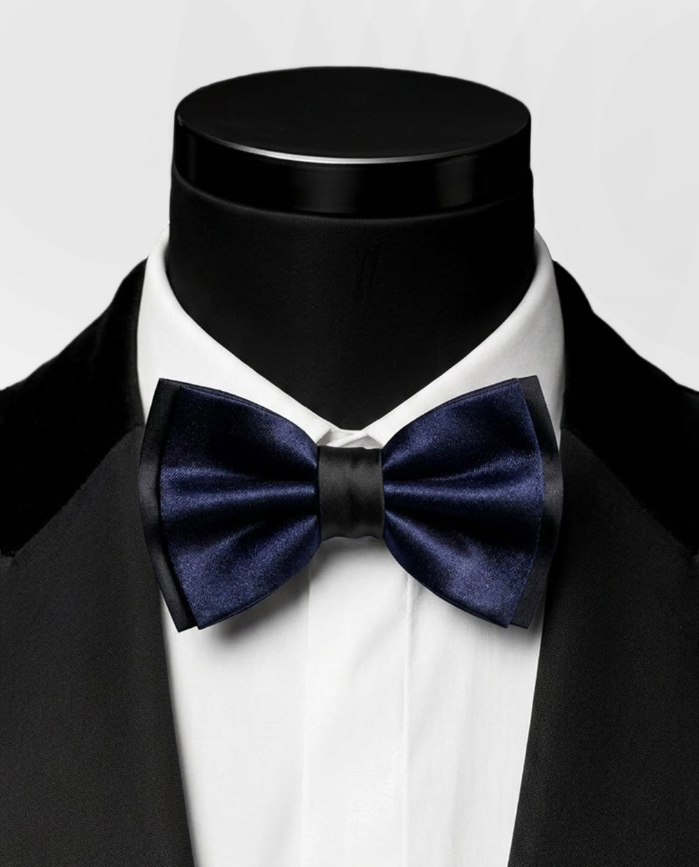 Sapphire Satin Bow Tie