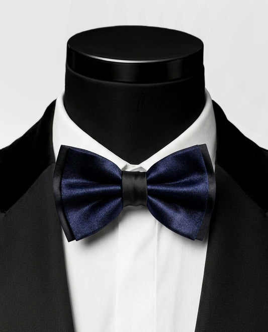 Sapphire Satin Bow Tie