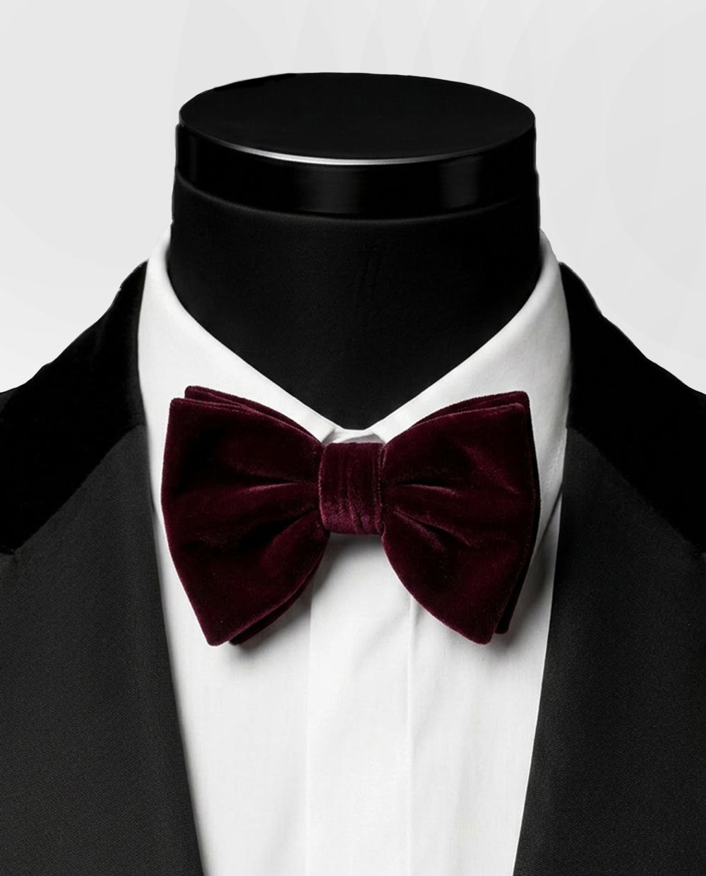 Burgundy Royale Velvet Bow Tie