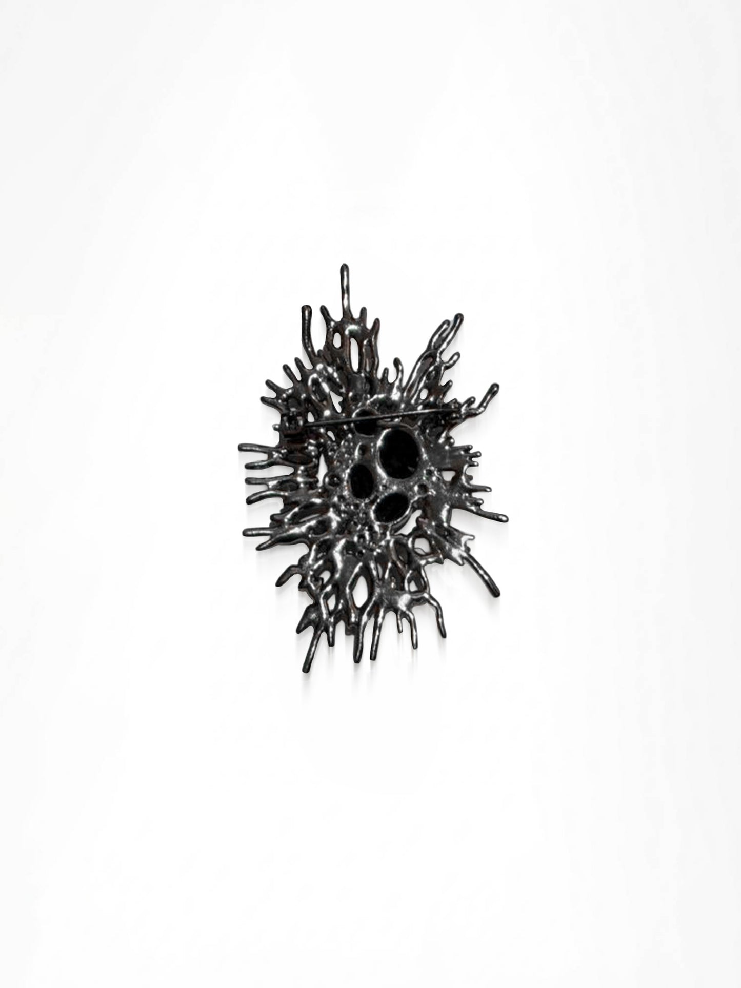 Coral Noir Brooch