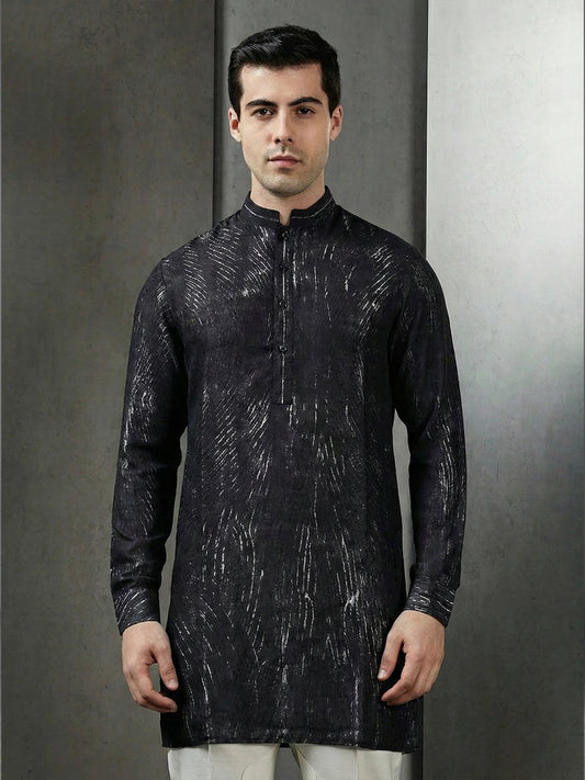 Interstellar Lines Printed Short Kurta