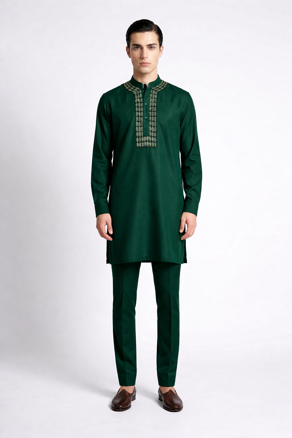 Regal Emerald Yoke Kurta Set