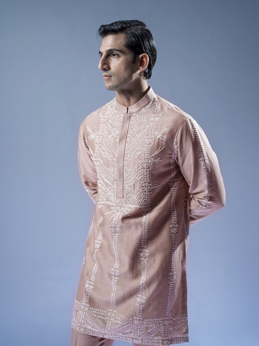 Linear Lattice Kurta Set
