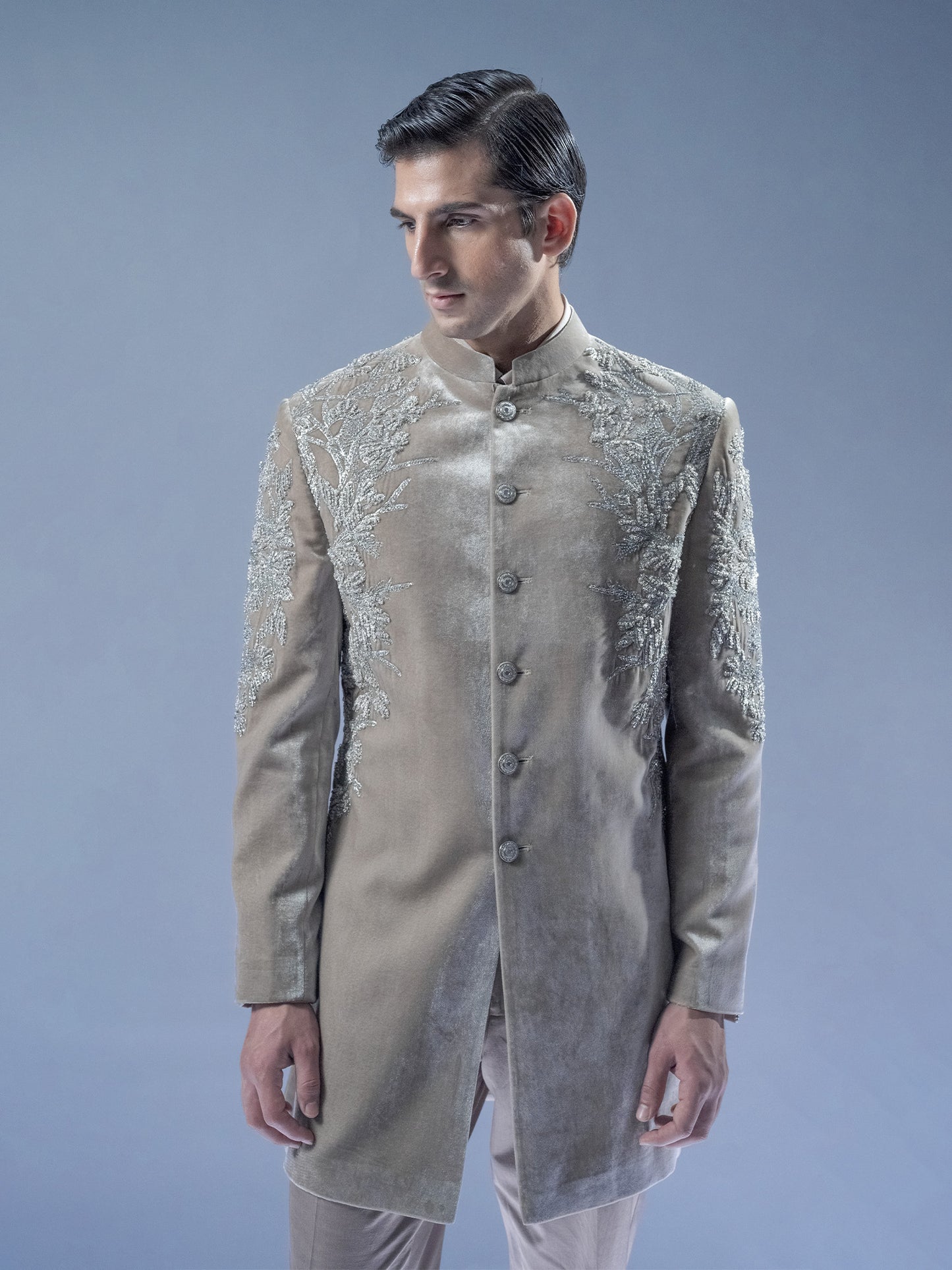 Velour Crest Sherwani