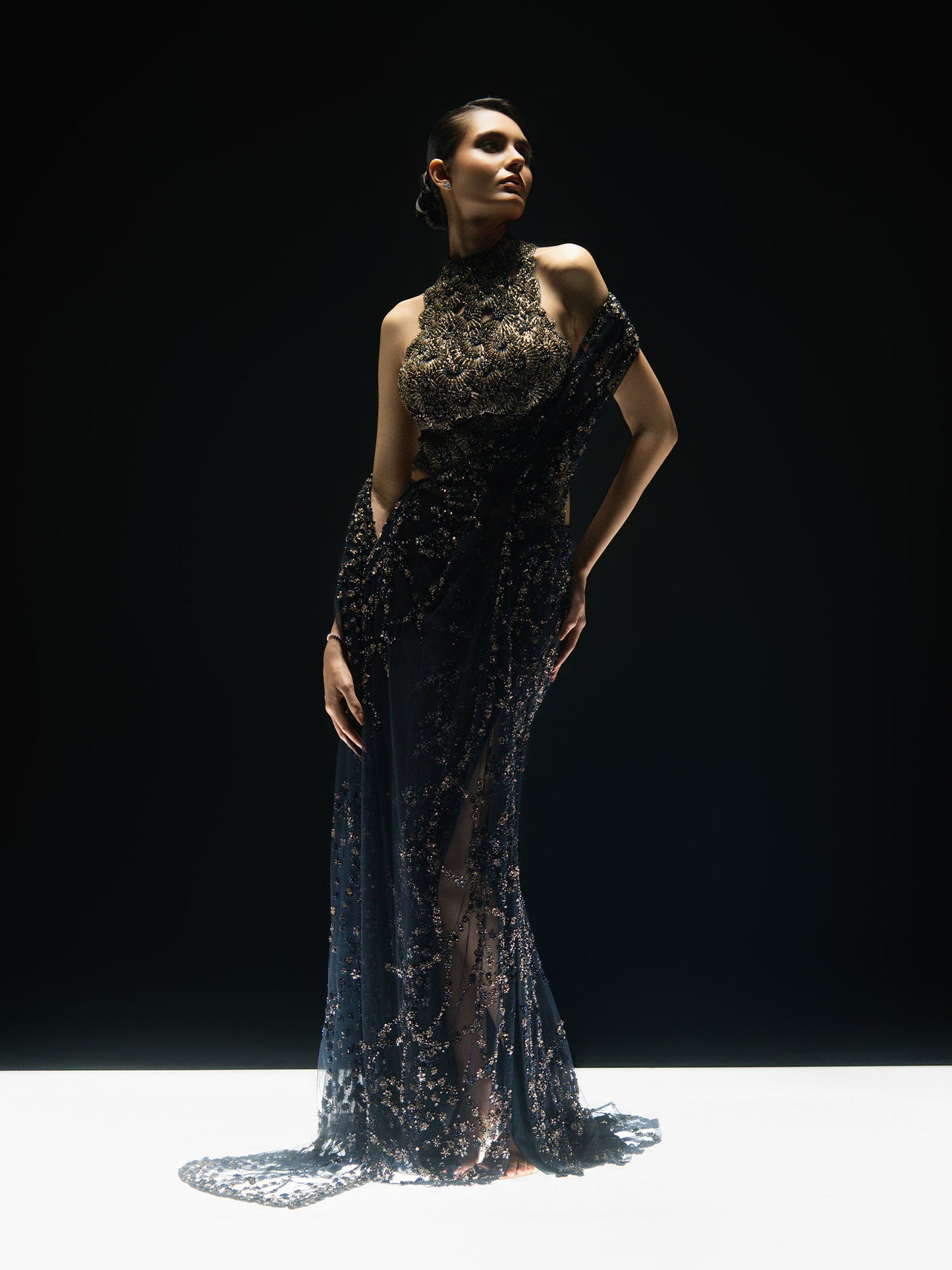 Midnight Ivy Sari