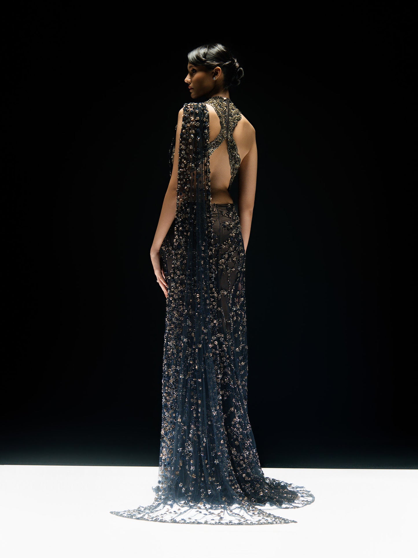 Midnight Ivy Sari