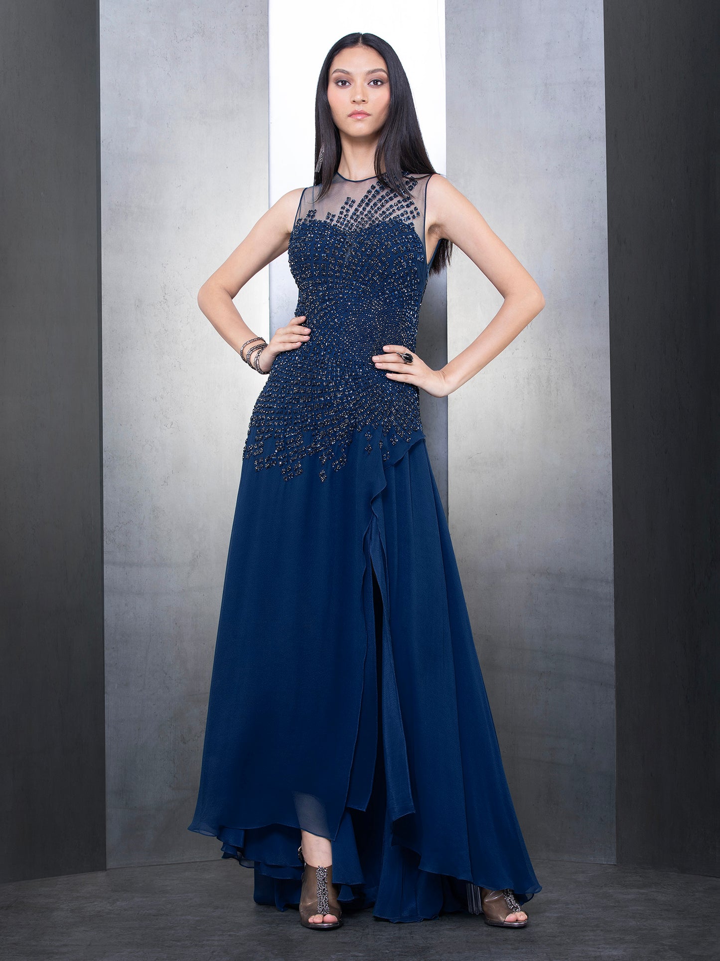 Nebula Crystal Beaded Dress