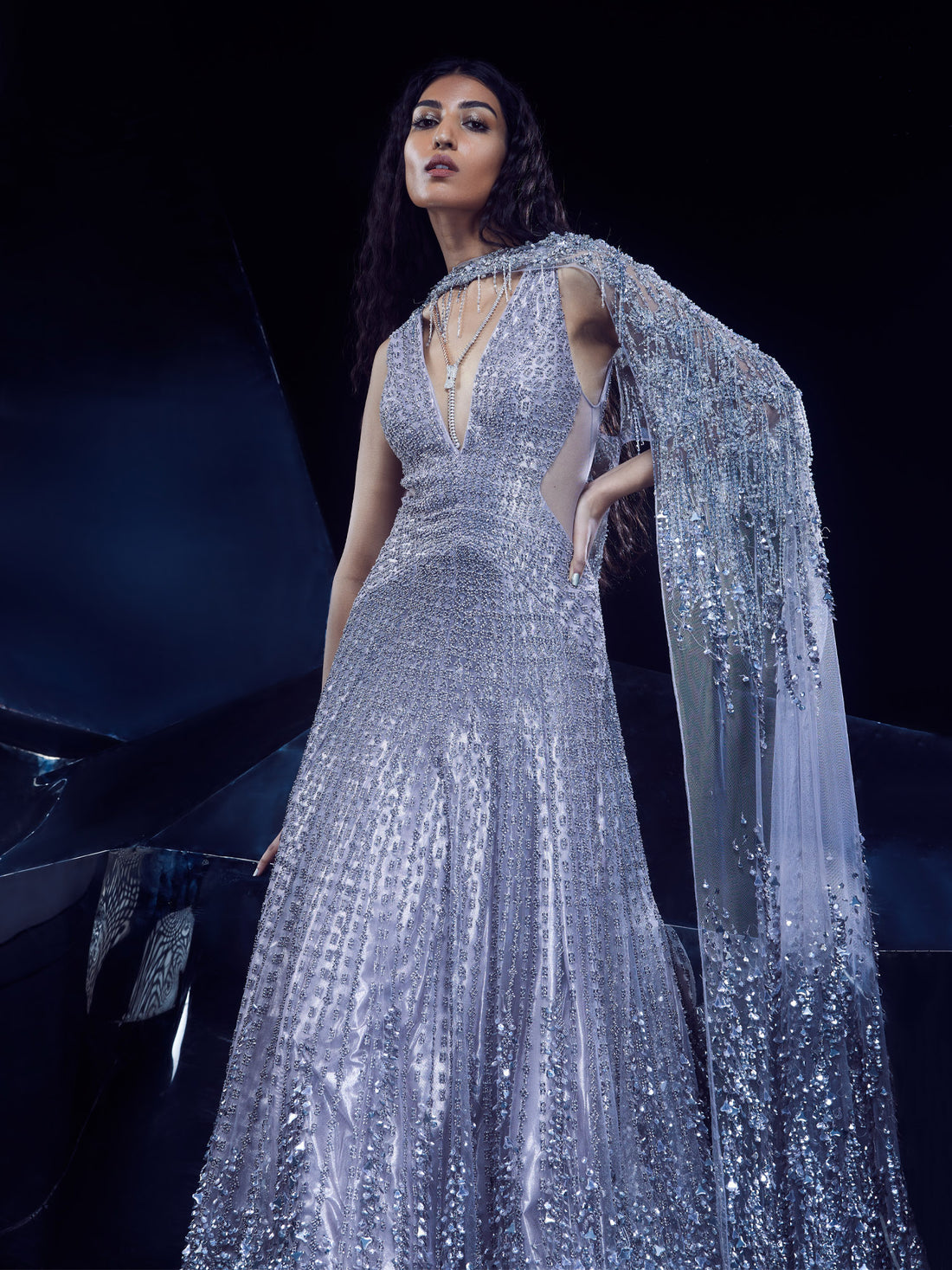 Carme Gown With Cape