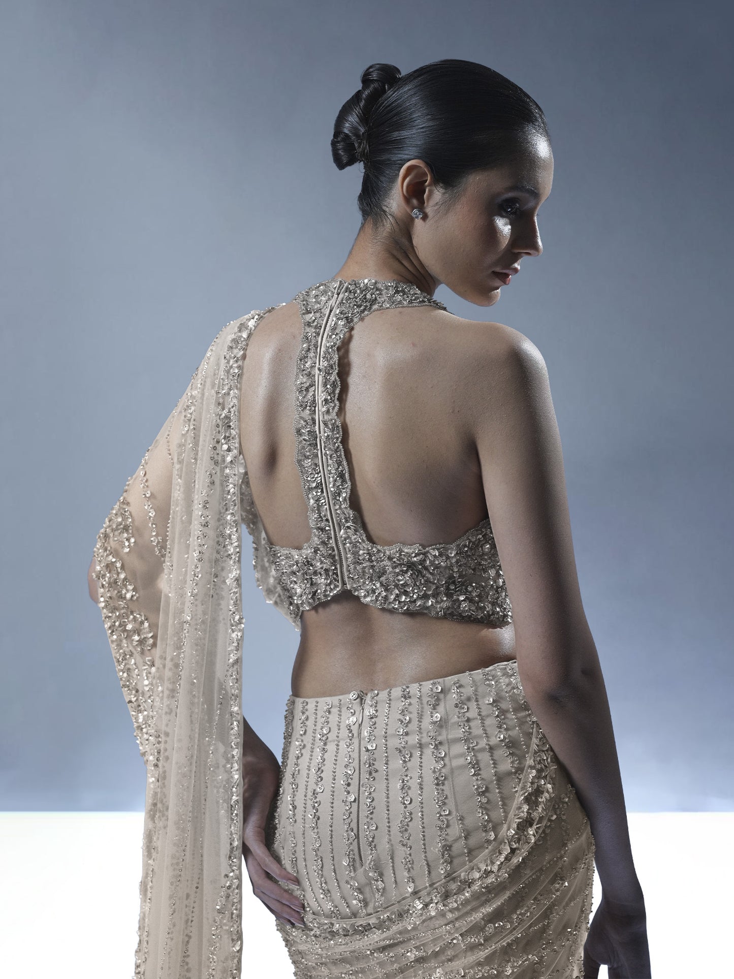 Ocean Gleam Saree