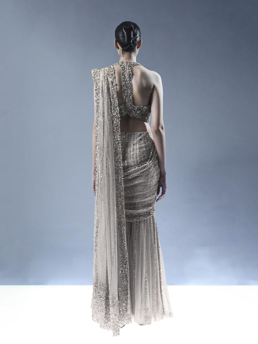 Ocean Gleam Saree