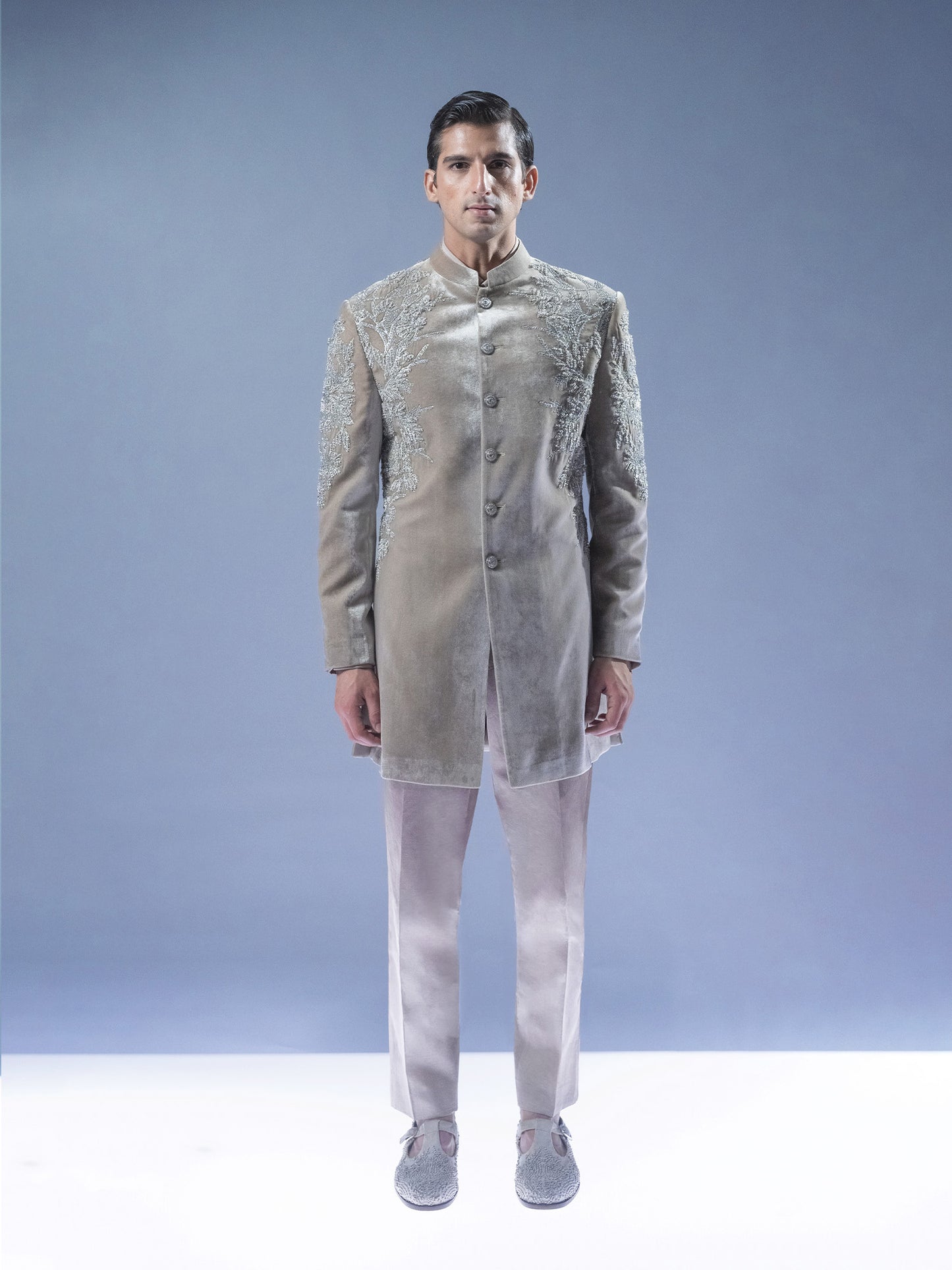 Velour Crest Sherwani