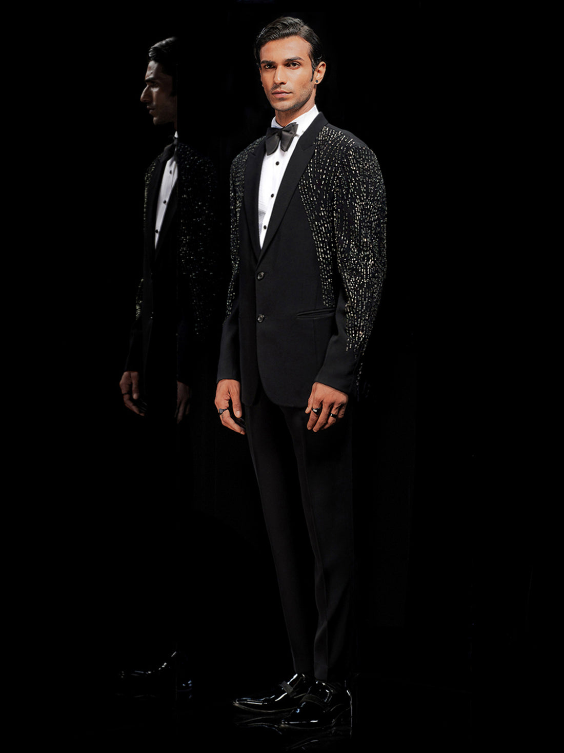 Interstellar Metal Embellished Tuxedo Set