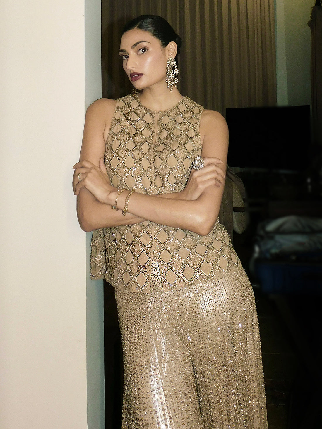 Athiya Shetty • In Chrysler Twin Jacket Set