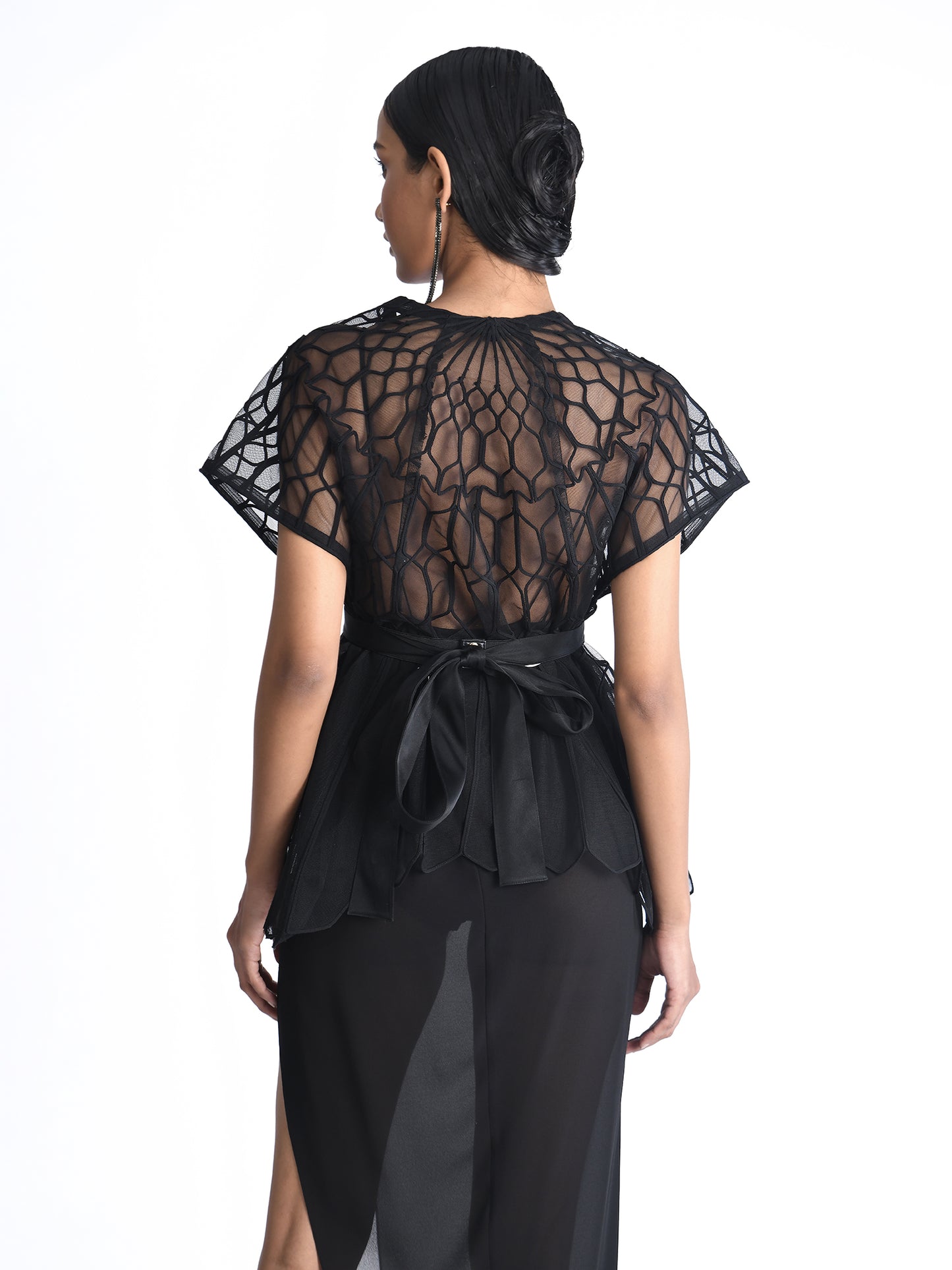 Sculpted Top With Silk Cords