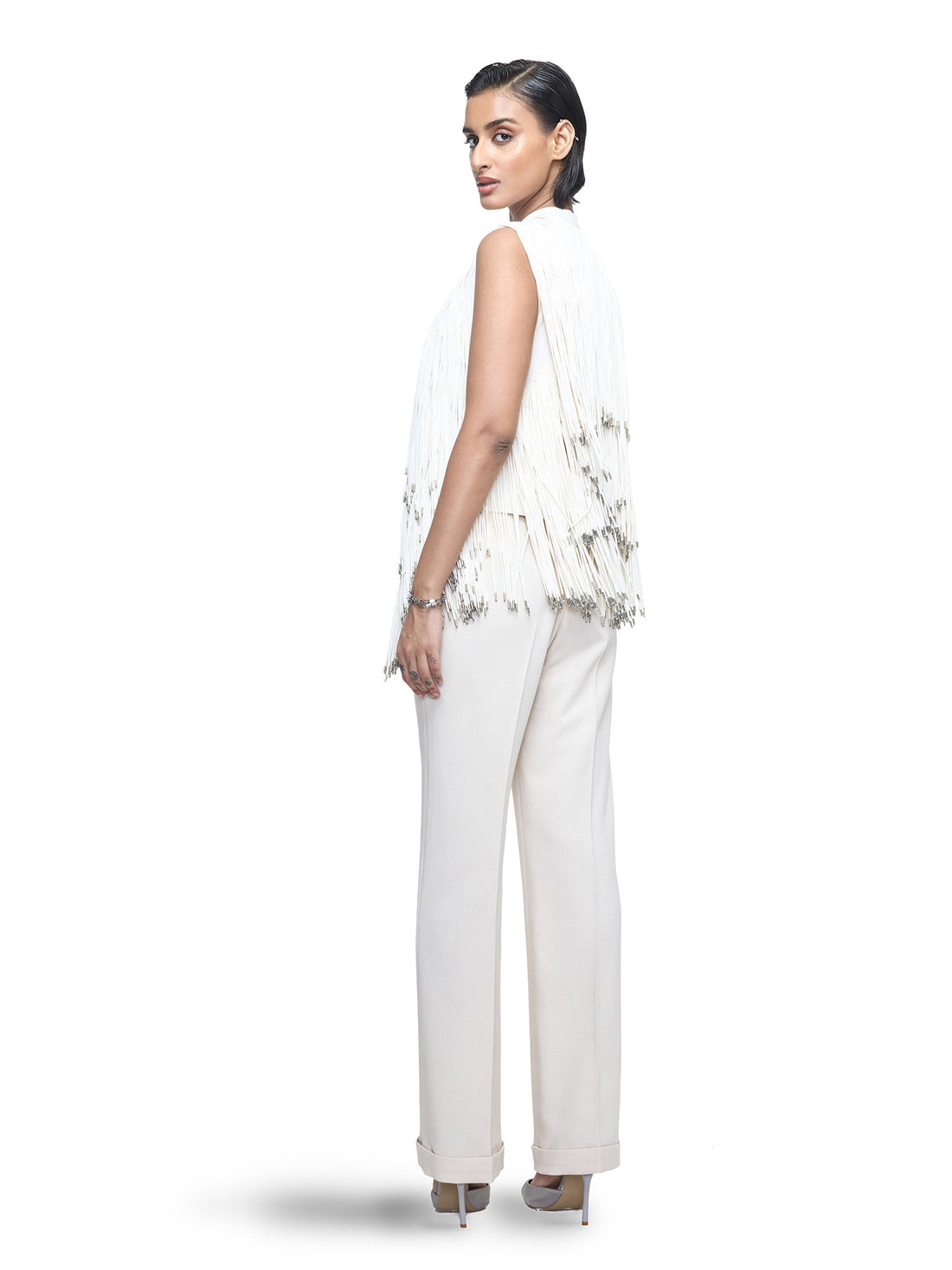 Sleeveless Fringe Jacket