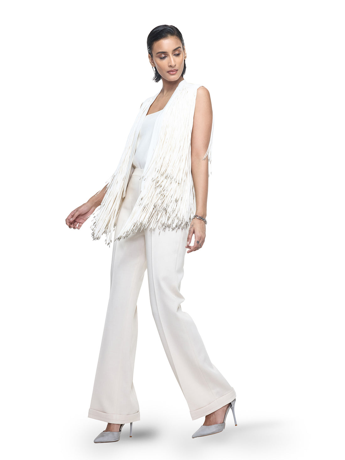 Sleeveless Fringe Jacket