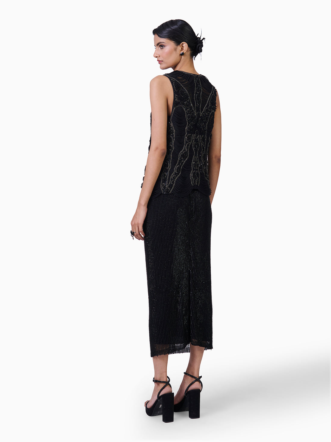 Noir Eclat Embellished Sculpted Jacket