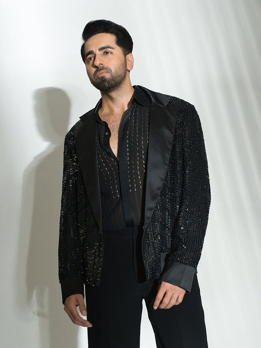 Ayushmann Khurrana In Black Aroon Jacket