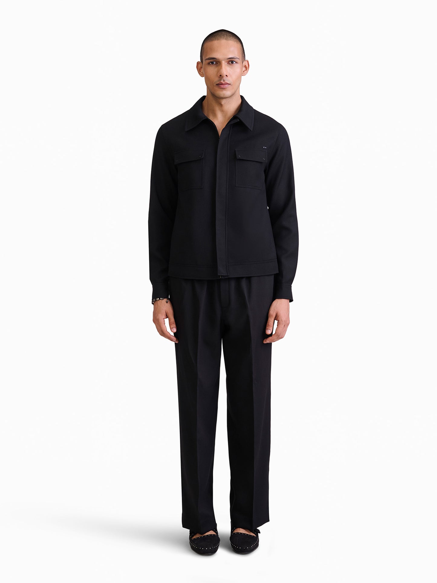 Navy Lycra Bomber Jacket