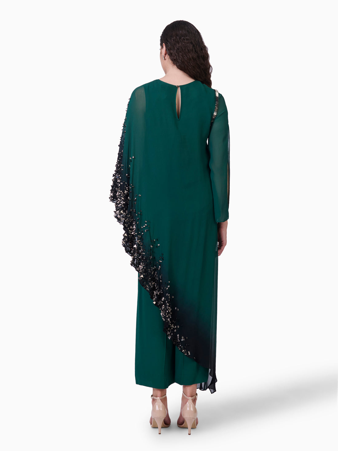 Elegant Emerald Green Embellished Kurta Set