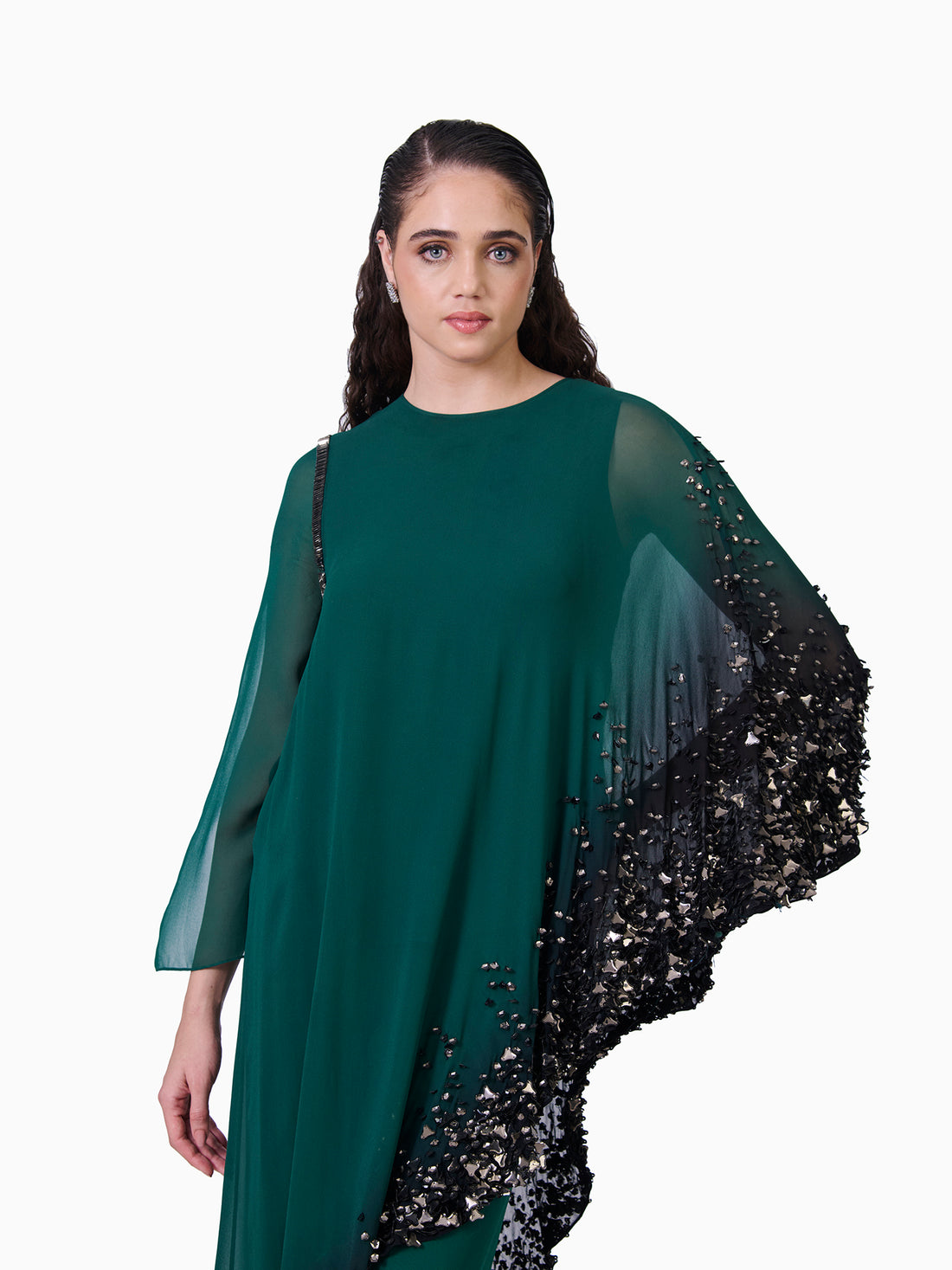 Elegant Emerald Green Embellished Kurta Set