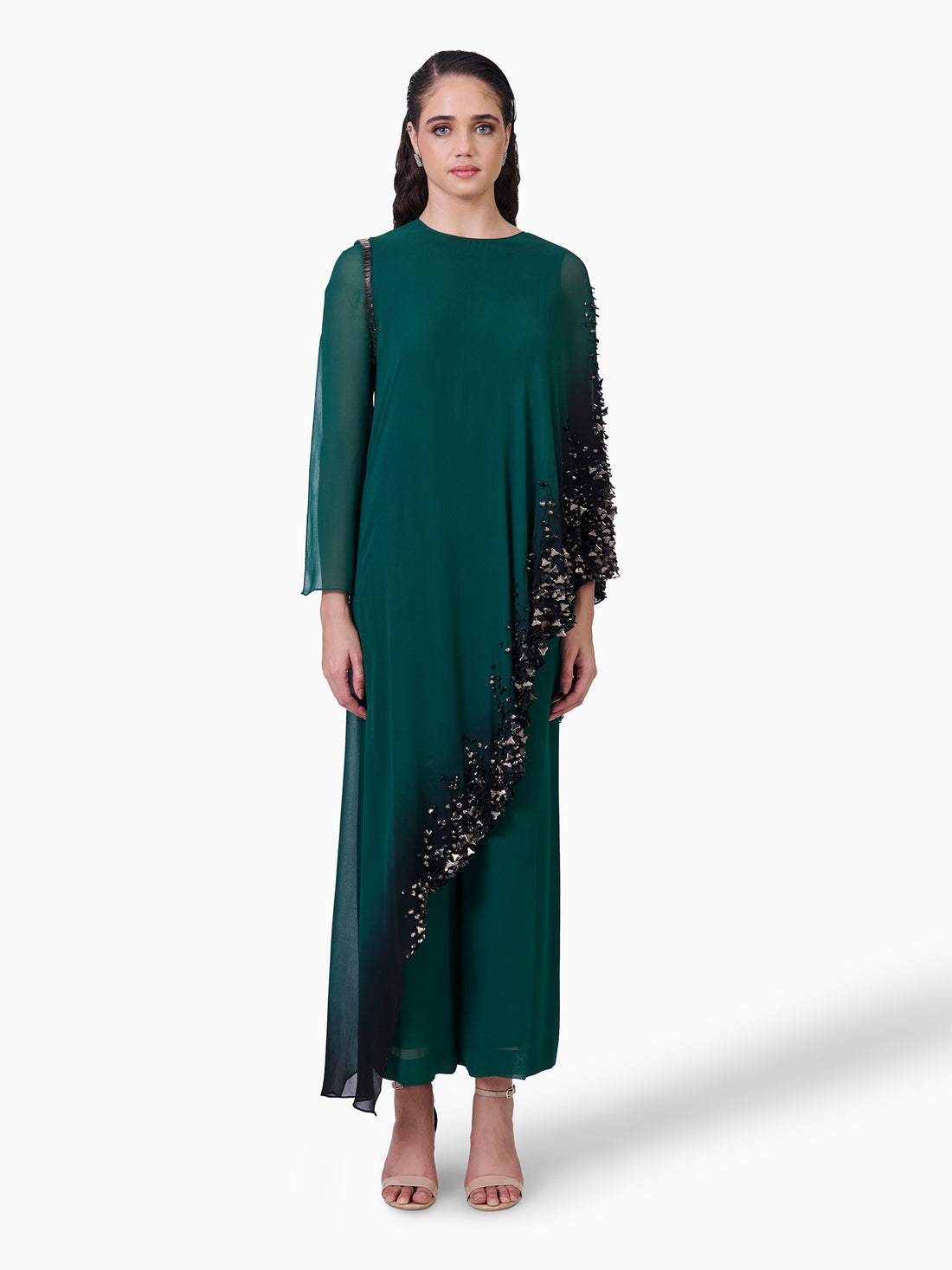 Elegant Emerald Green Embellished Kurta Set