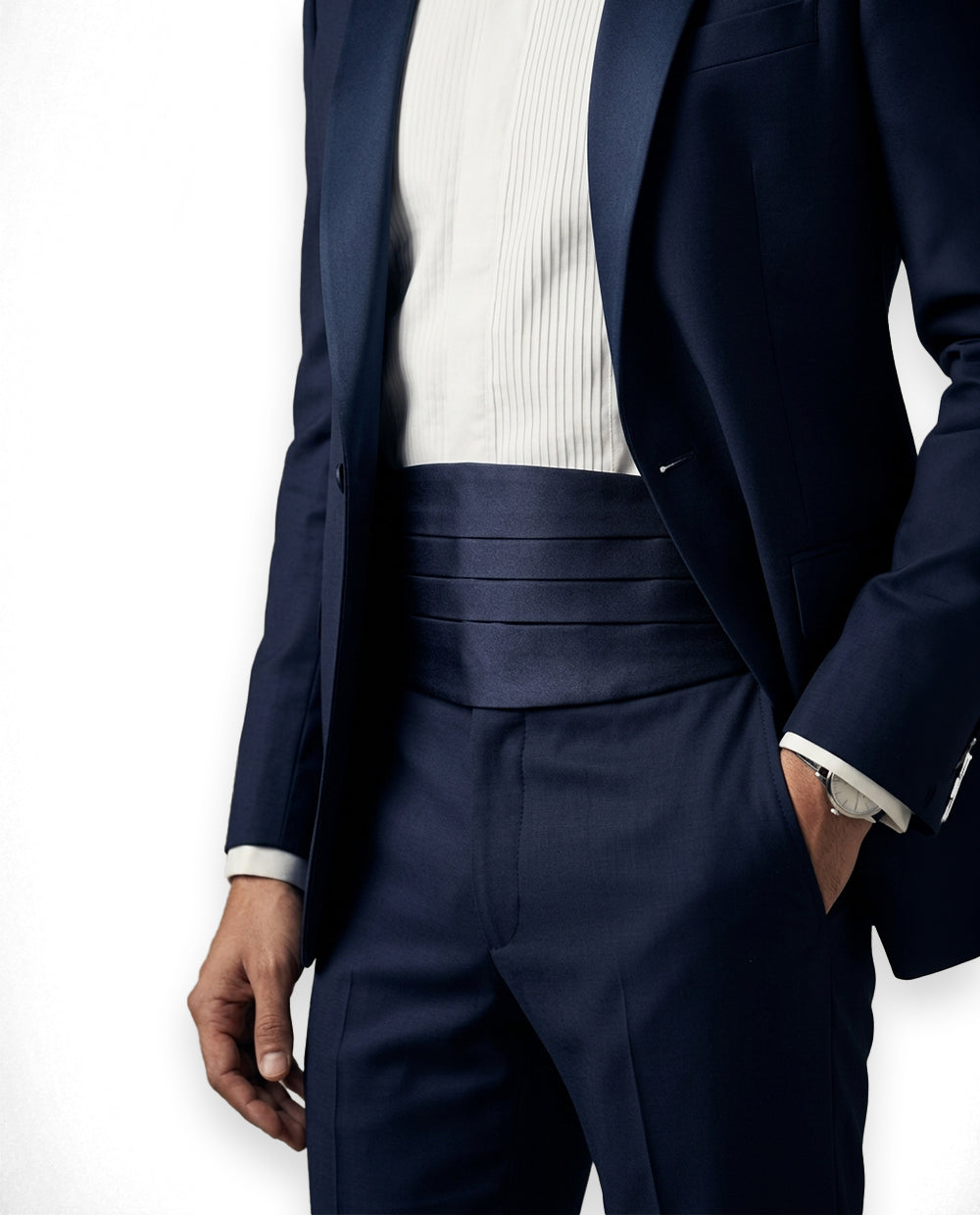 Sapphire Satin Cummerbund