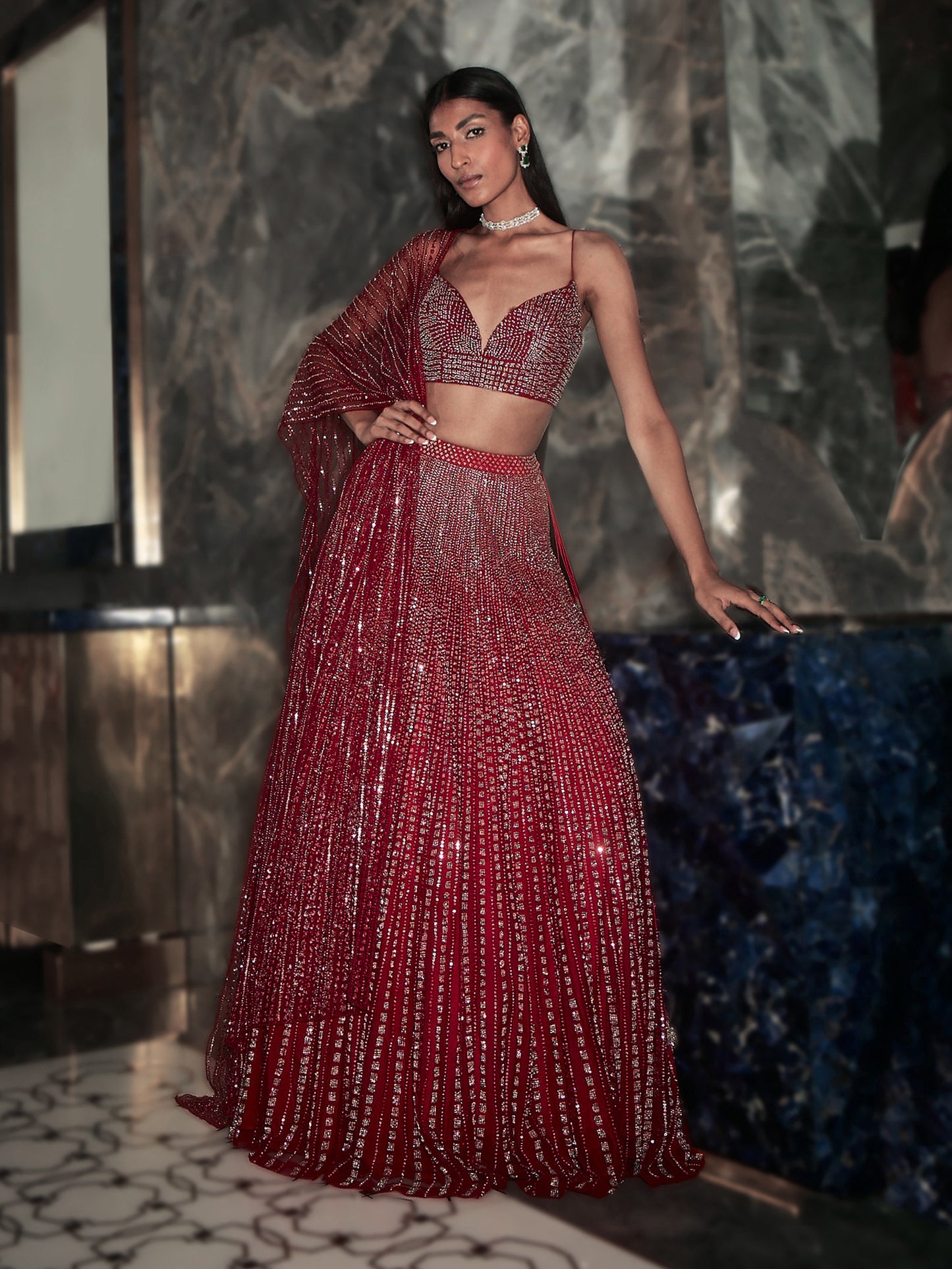 Metroid Bling Lehenga Set
