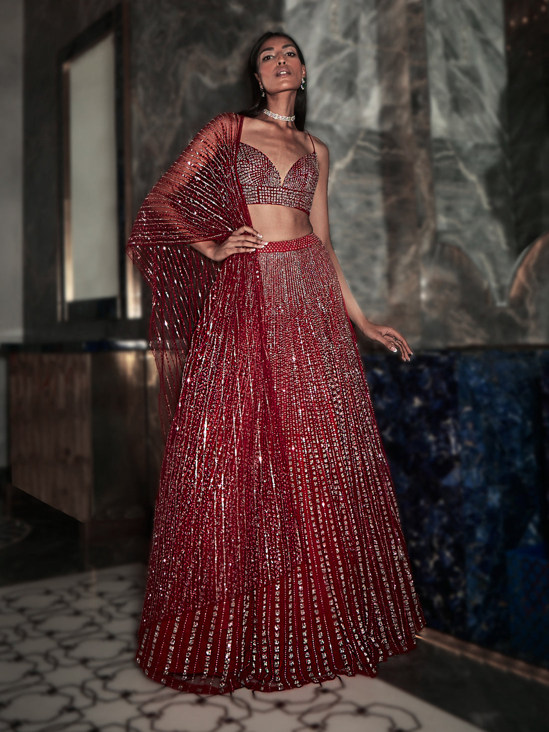 Metroid Bling Lehenga Set