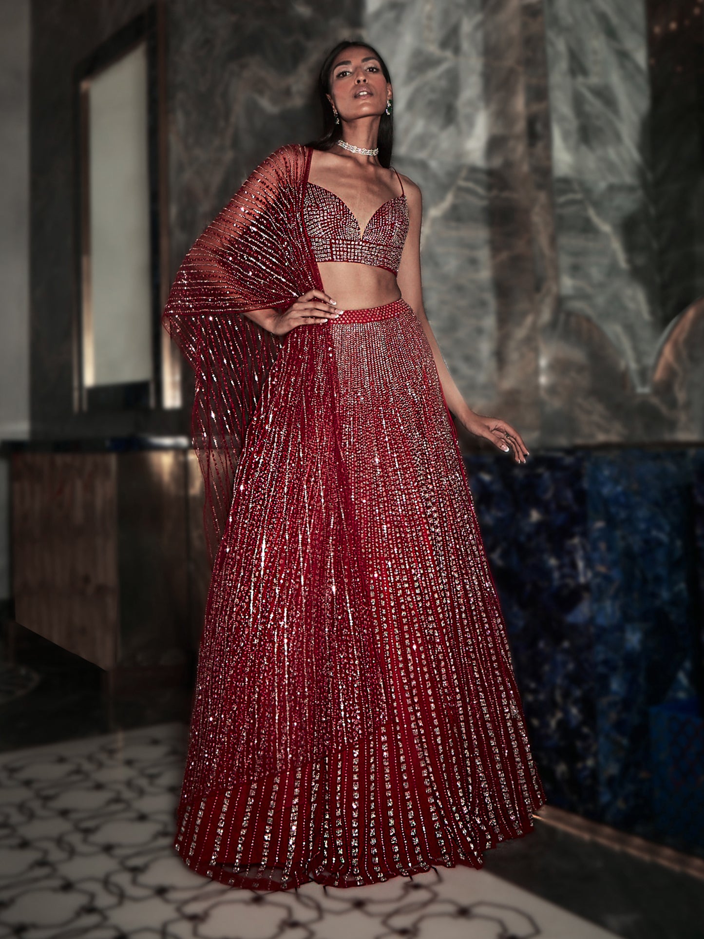 Metroid Bling Lehenga Set
