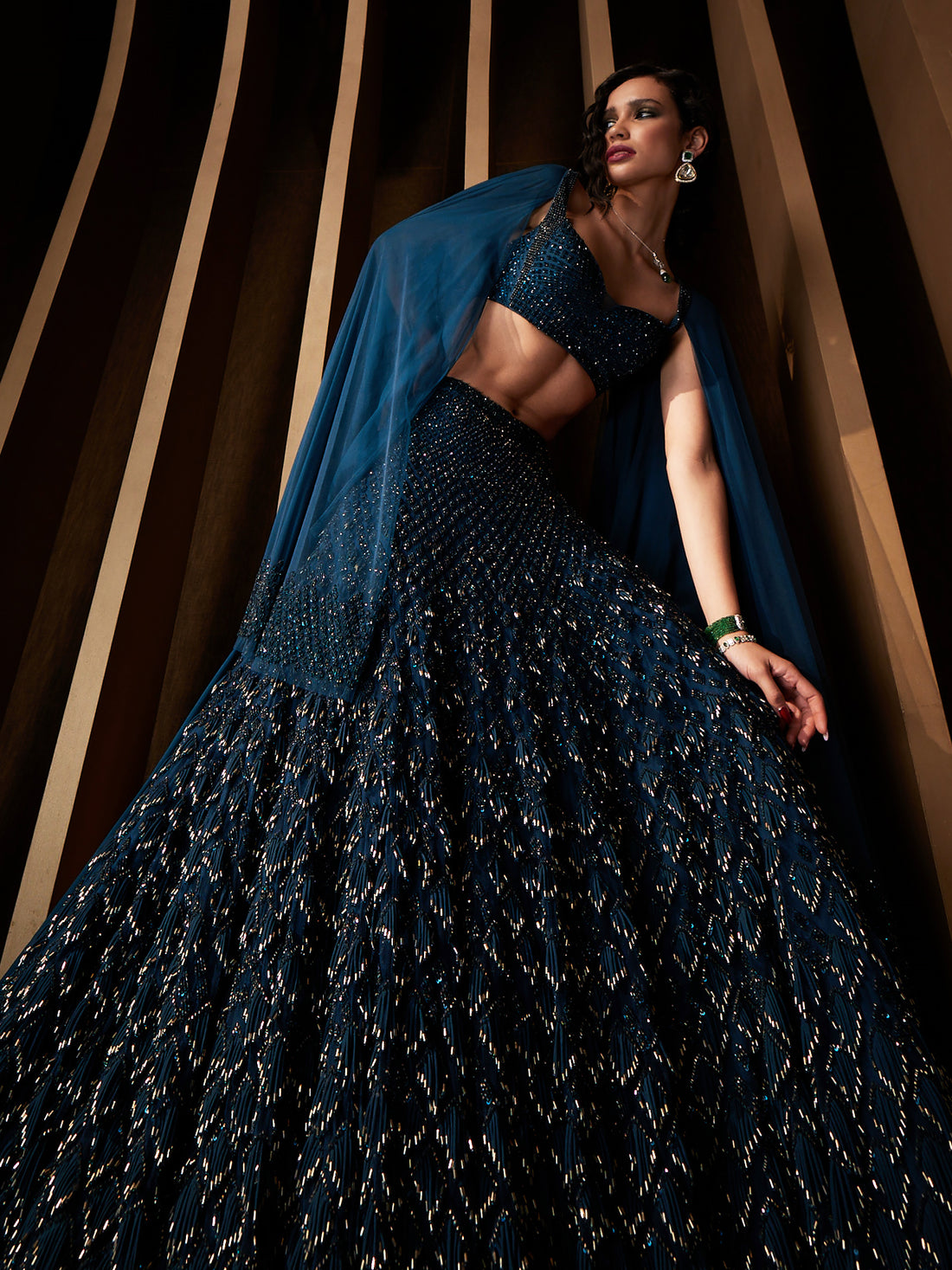 Sanh Fringe Lehenga Set