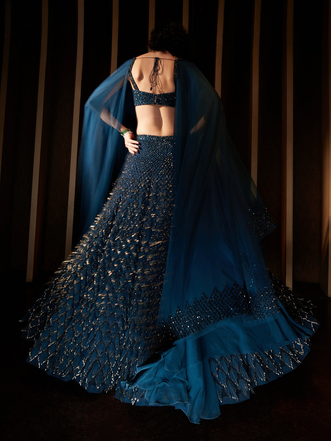 Sanh Fringe Lehenga Set