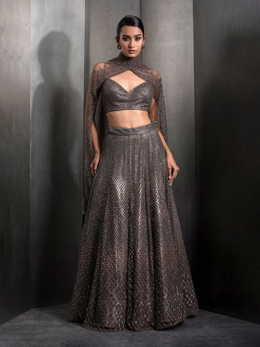 Gunmetal Kepler Lehenga Set