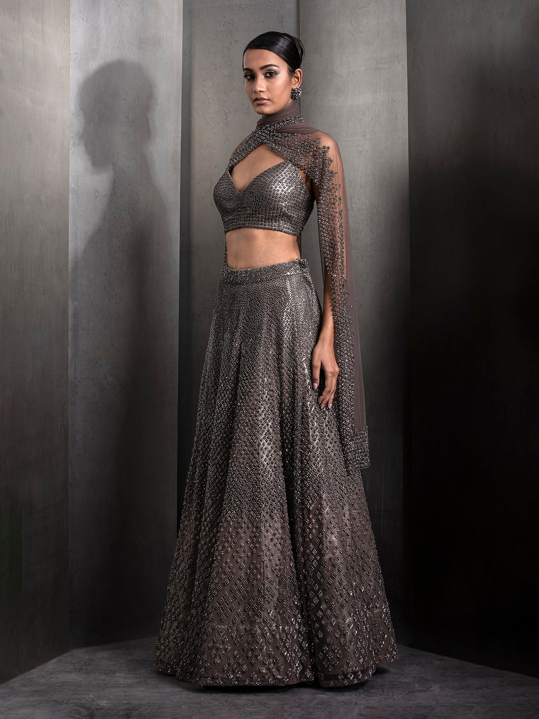 Gunmetal Kepler Lehenga Set