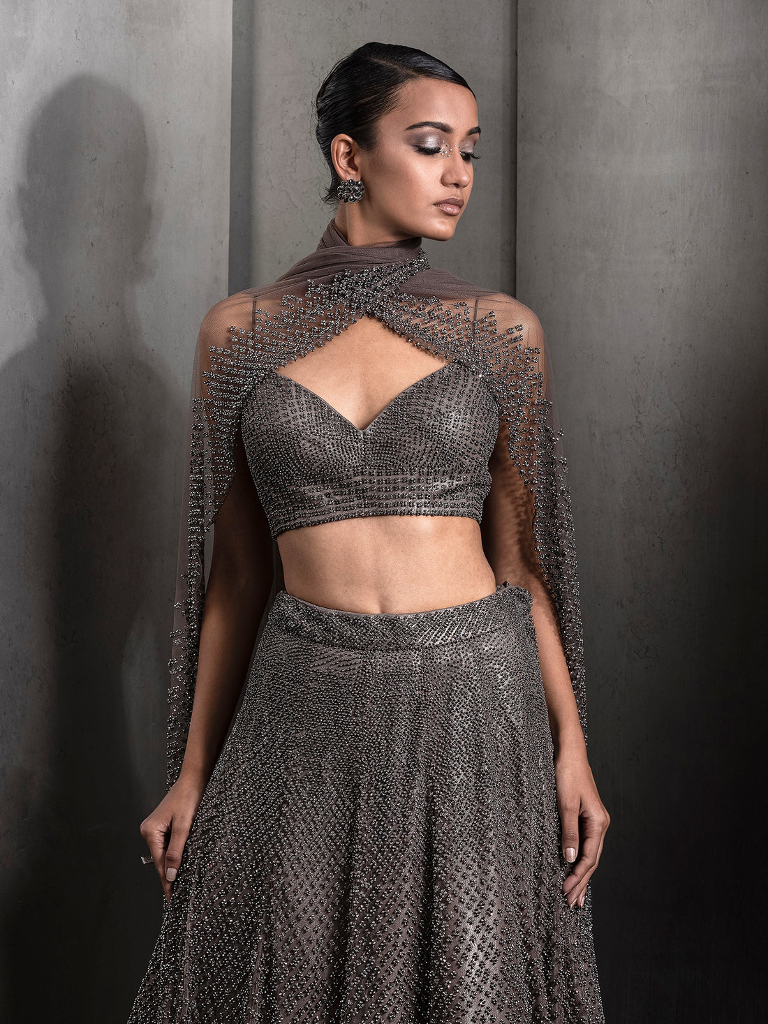 Gunmetal Kepler Lehenga Set