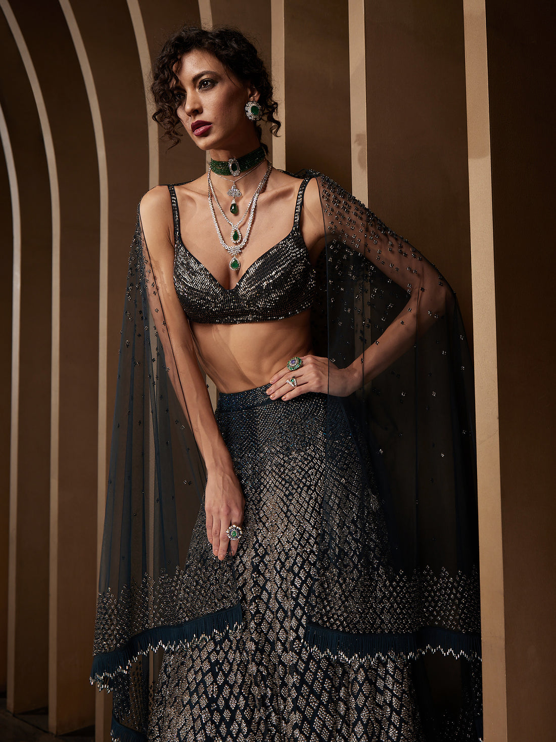 Crest Metallic Lehenga Set