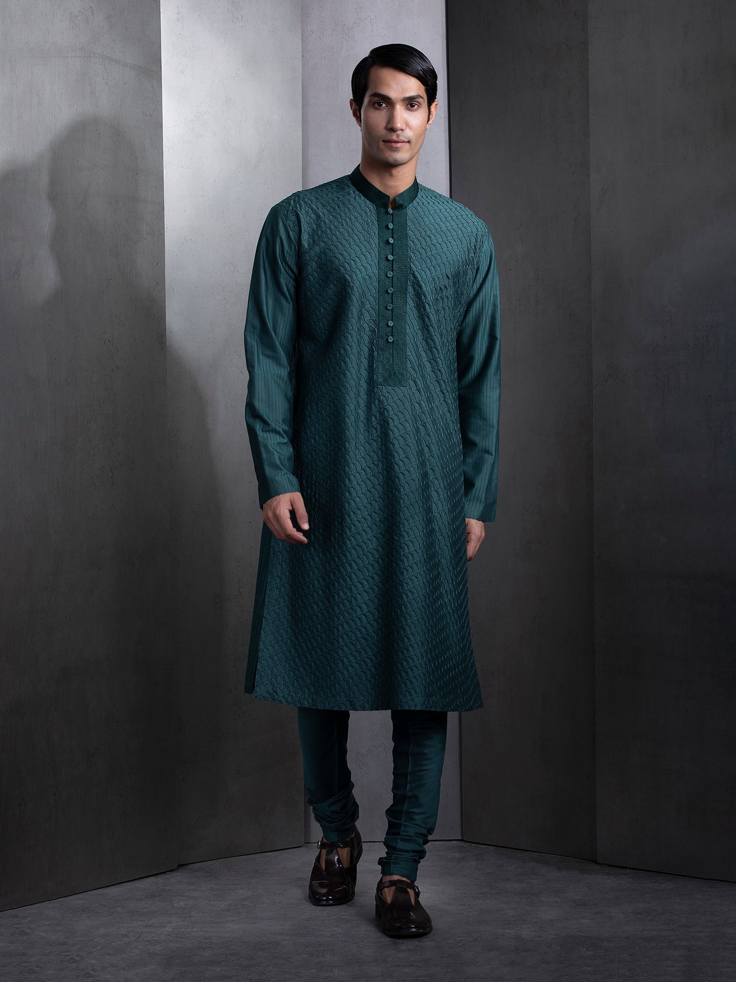 Silk Thread Stitches Long Kurta