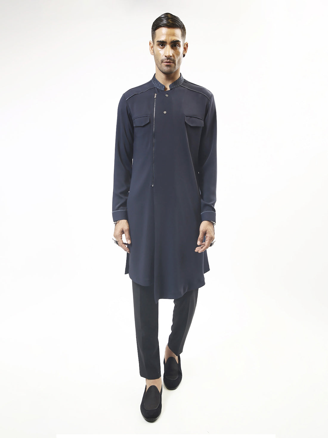 Navy Pathani Kurta