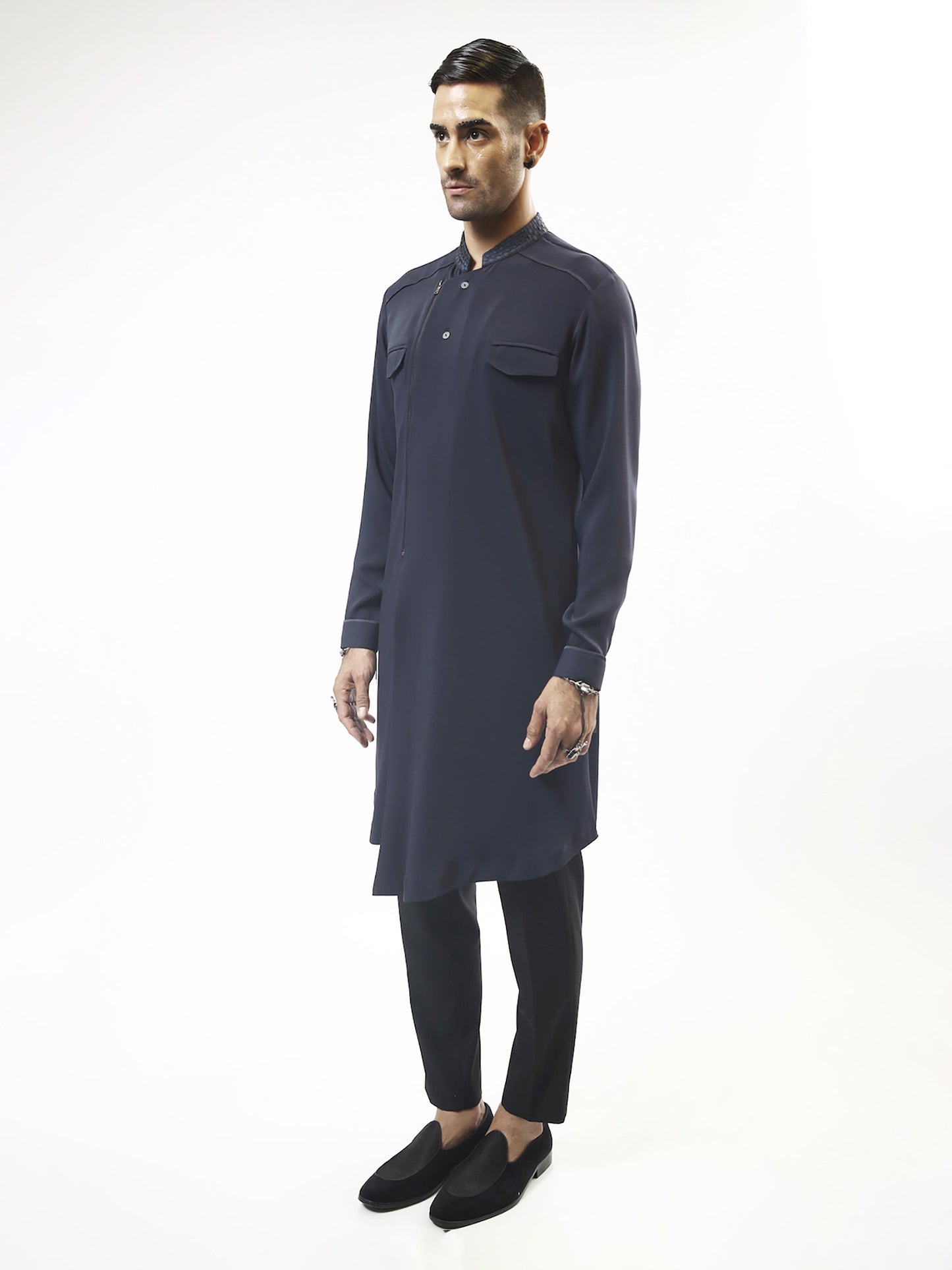 Navy Pathani Kurta Set