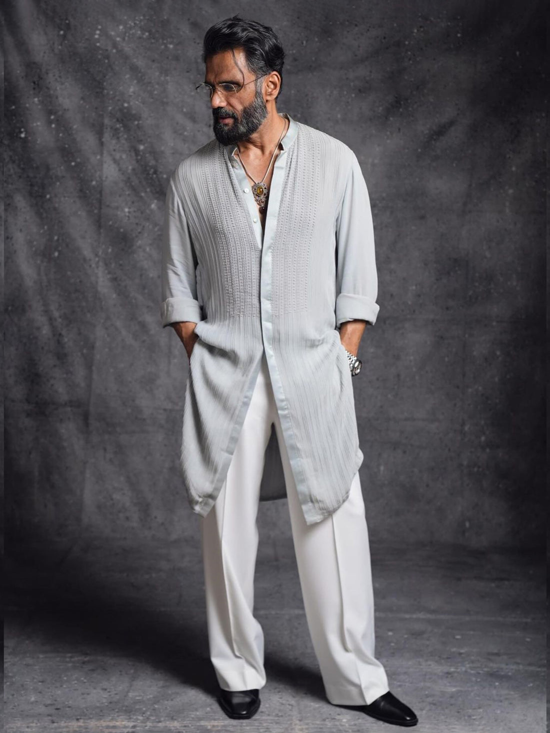 Suniel Shetty • In Oculus Straight Fit Kurta
