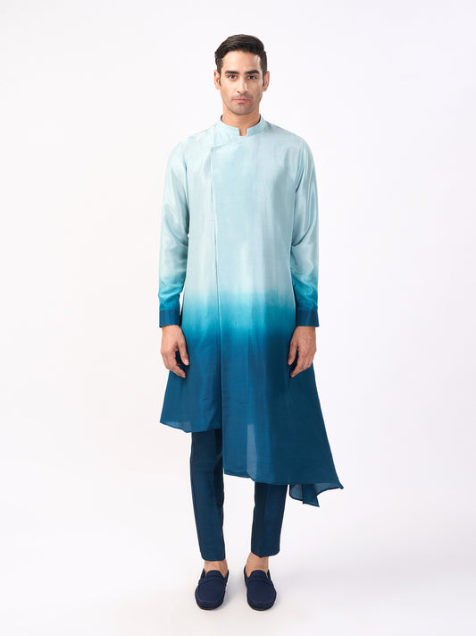 Asymmetric Ombre Kurta Set