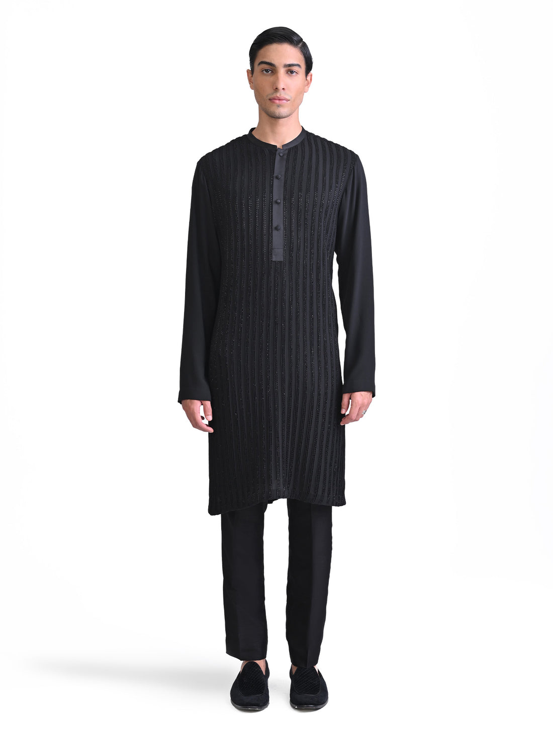 Pintuck Embellished Kurta Set