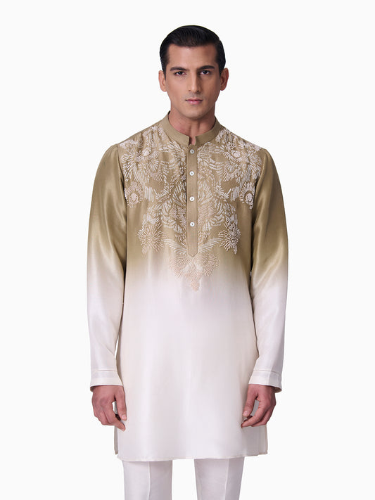 Green Leaf Ombre Kurta Set