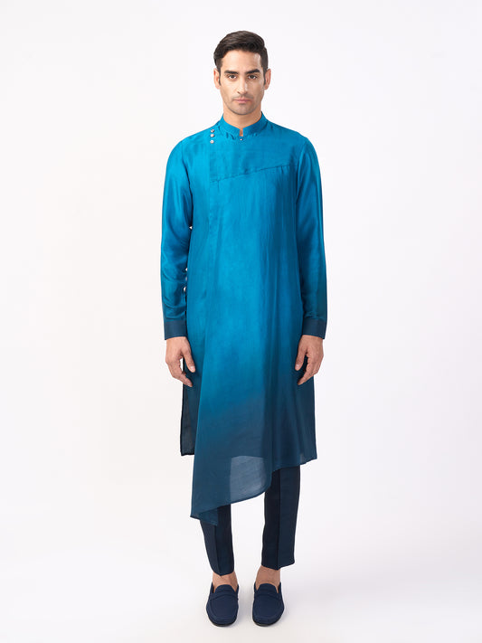 Asymmetric Ombre Kurta Set