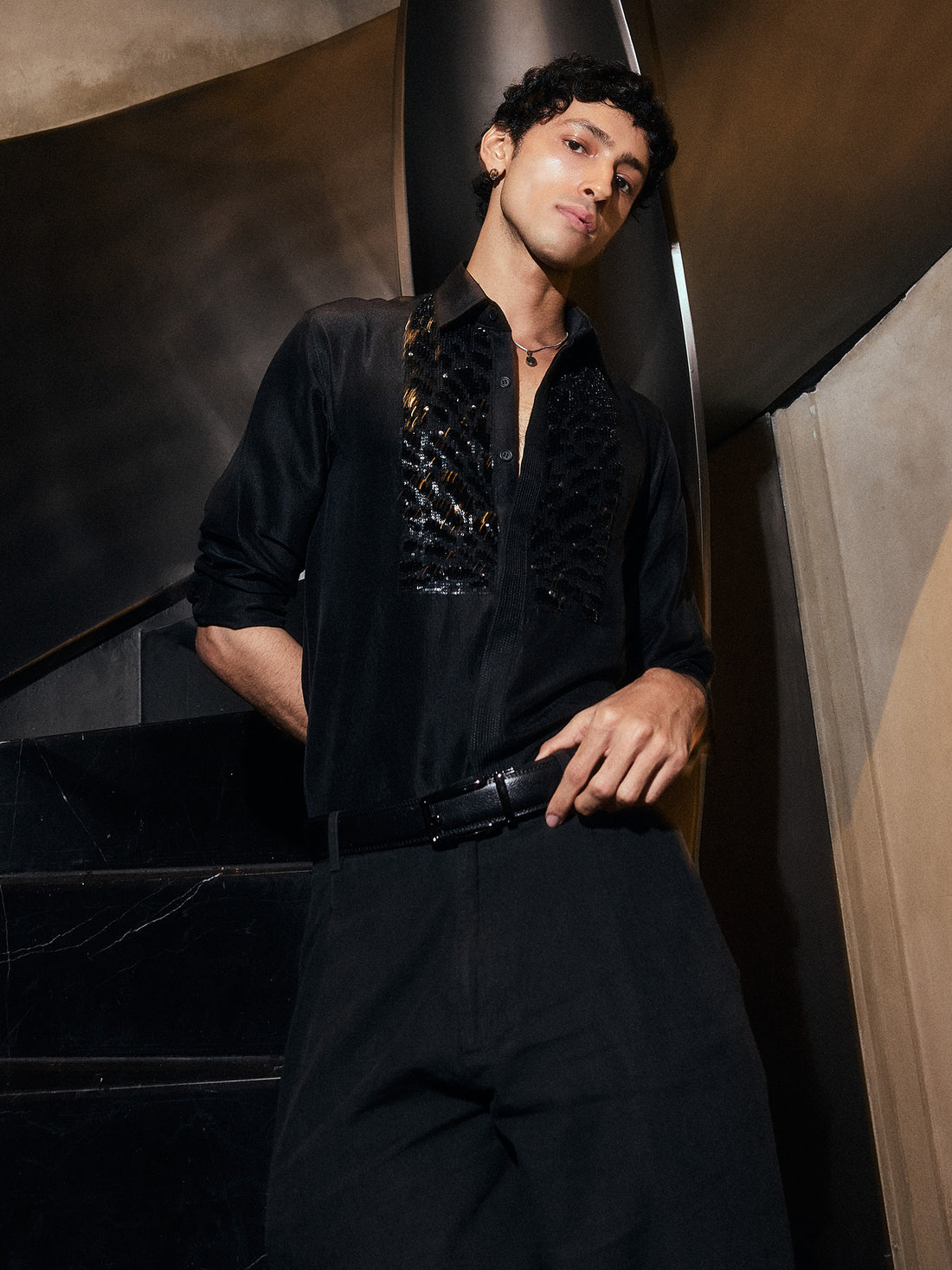 Leopard Sheeting • Yoke Shirt XL / Black Leopard Sheeting • Yoke Shirt XL / Black