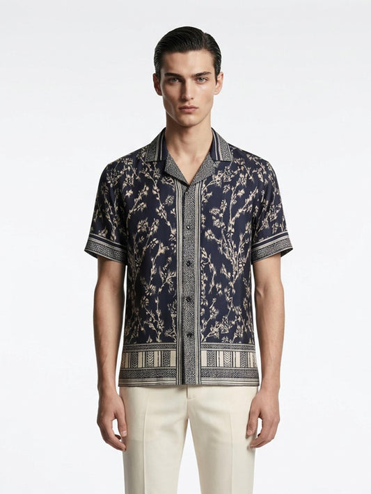 Botanical Tapestry Cuban Collar Shirt